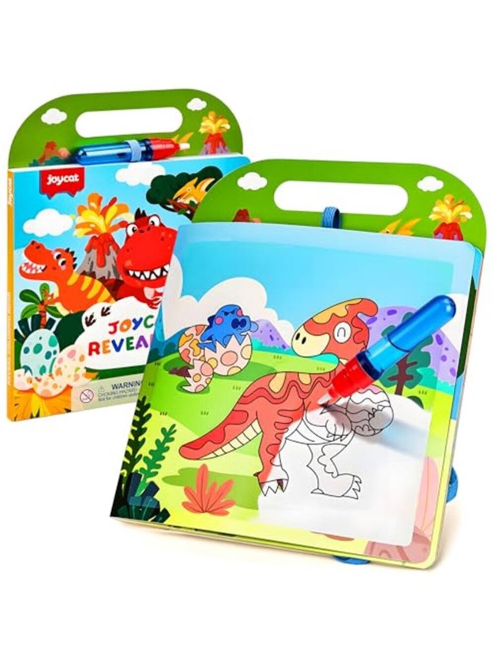 JoyCat Dinosaur Water Coloring Book for Toddler Kids, 13 Pages, No-Mess